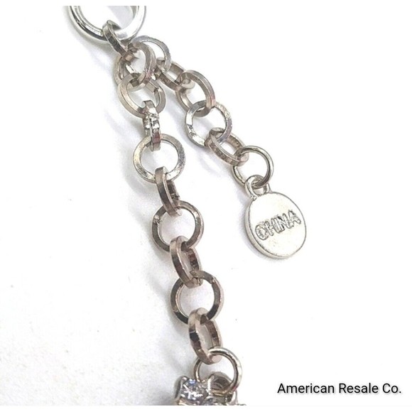 Isaac Mizrahi Live! Multishape Crystal Collar Statement Necklace 15" Silvertone - Picture 6 of 8